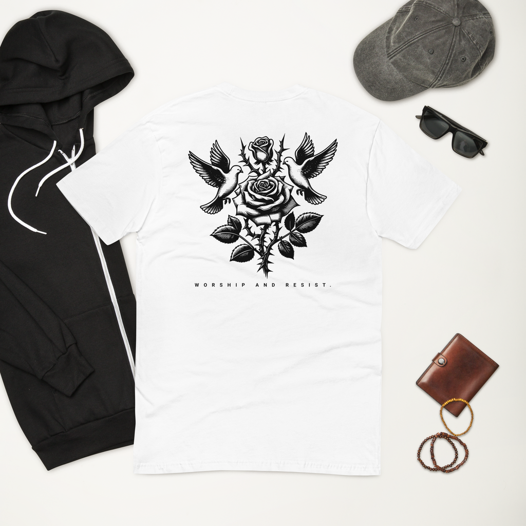 White Rose and Bird T-shirt
