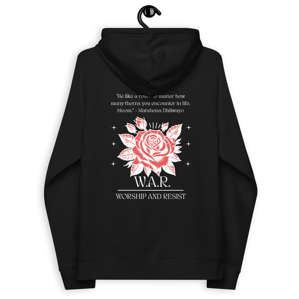 Fitted Black Rose Hoodie